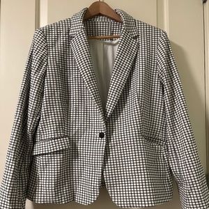 Black & White Checker Blazer (size L)